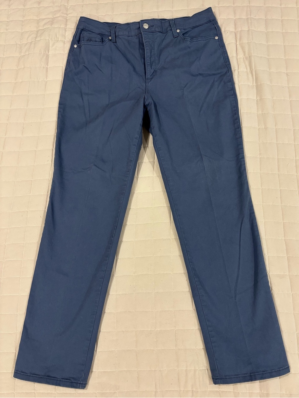 Gloria Vanderbilt Amanda 2.0 Slim Leg Pants Women 14 Blue Cotton Stretch